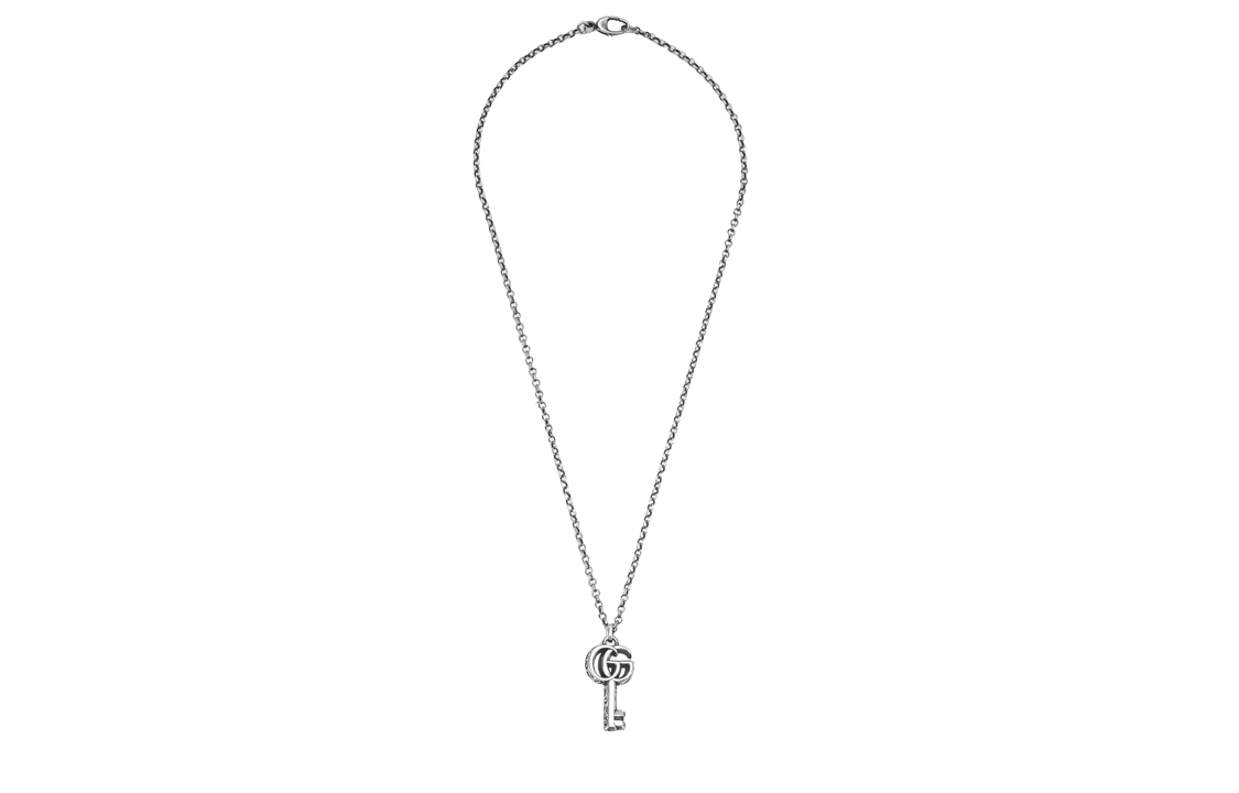 GUCCI Double G Key Necklace 925 Silver for Unisex 627757-J8400-0701