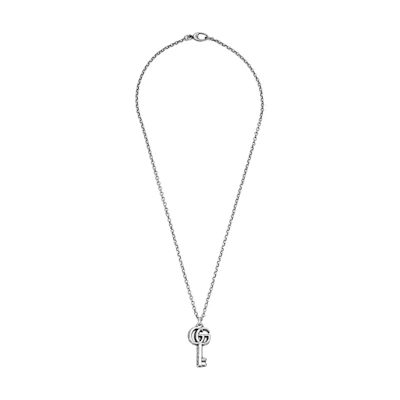 GUCCI Double G Key Necklace 925 Silver for Unisex 627757-J8400-0701