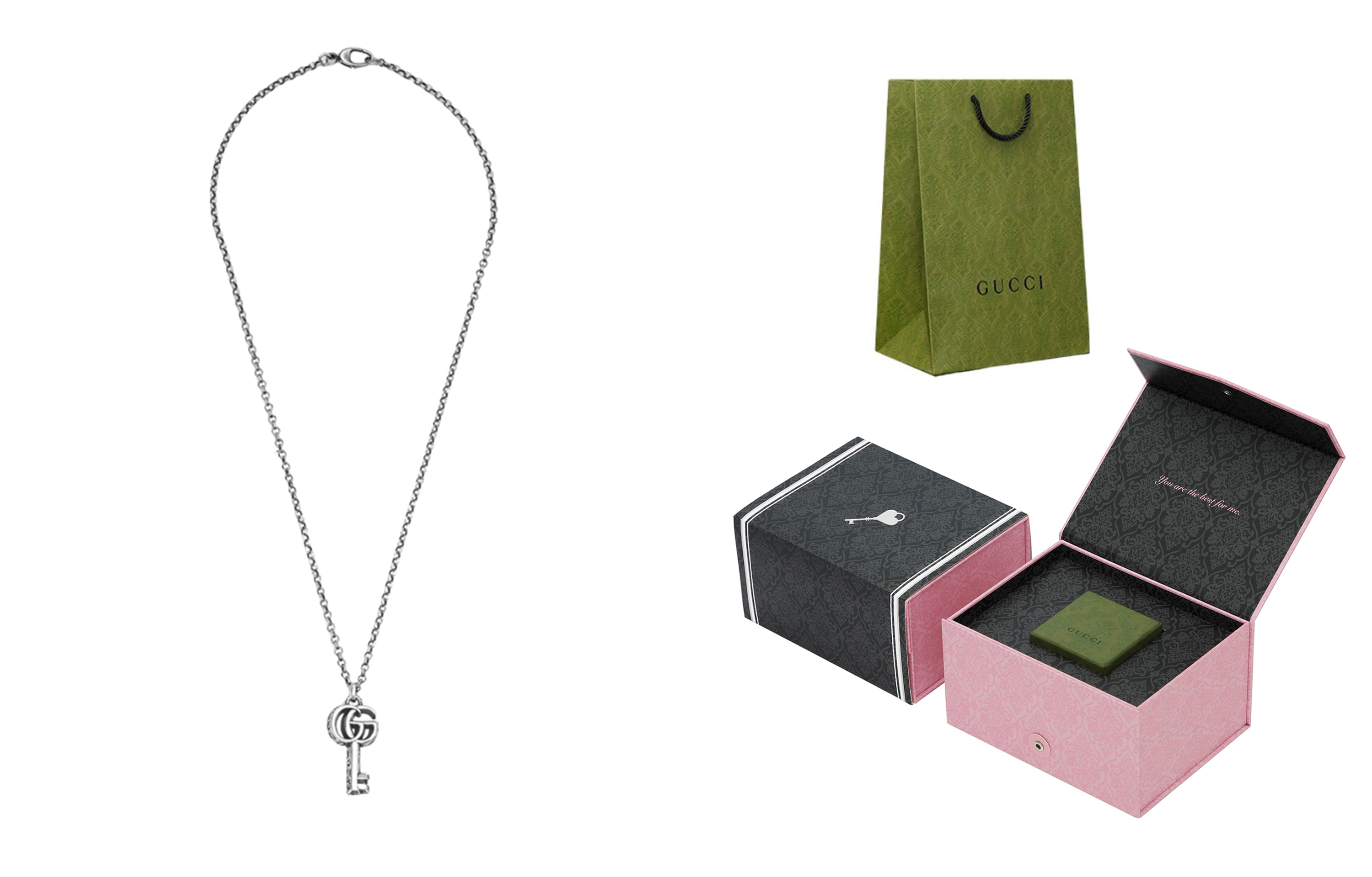 GUCCI Double G Key Necklace 925 Silver for Unisex 627757-J8400-0701 圖 11