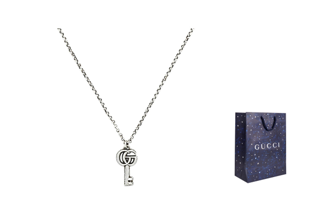 GUCCI Double G Key Necklace 925 Silver for Unisex 627757-J8400-0701 圖 8