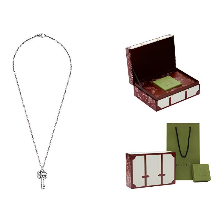 GUCCI Double G Key Necklace 925 Silver for Unisex 627757-J8400-0701 圖 9