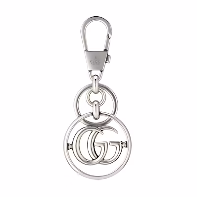 GUCCI Double G Keychain Unisex Couple Design in Silver 752067J160N
