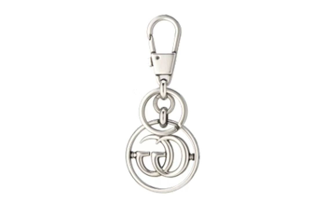 Lookbook GUCCI Double G Keychain Unisex Couple Design in Silver 752067J160N