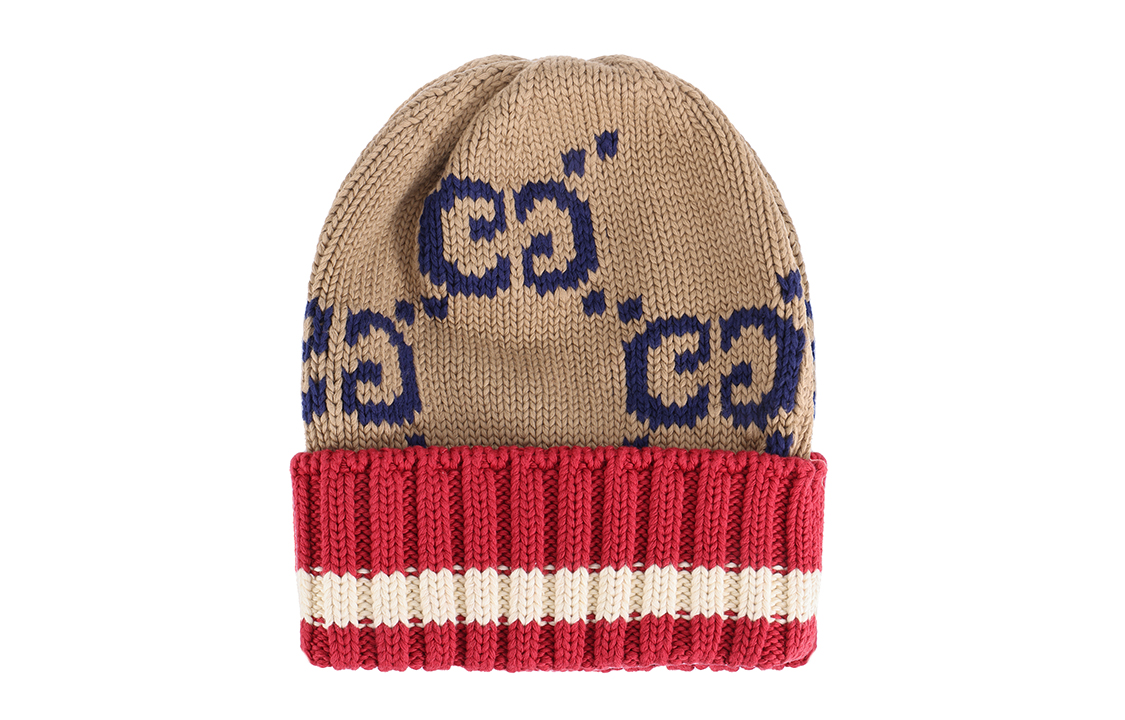 GUCCI Double G Knit Cotton Beanie 597636-4G111-9764