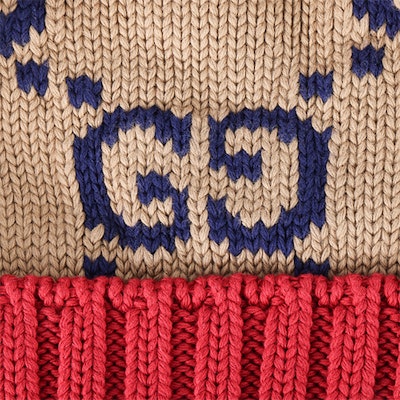 GUCCI Double G Knit Cotton Beanie 597636-4G111-9764 Purchase GUCCI Double G Knit Cotton Beanie 597636-4G111-9764