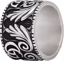 GUCCI Double G Leafs Pattern Ring Silver Jewelry 551895-J8400-0811 GUCCI Double G Leafs Pattern Ring Silver Jewelry 551895-J8400-0811