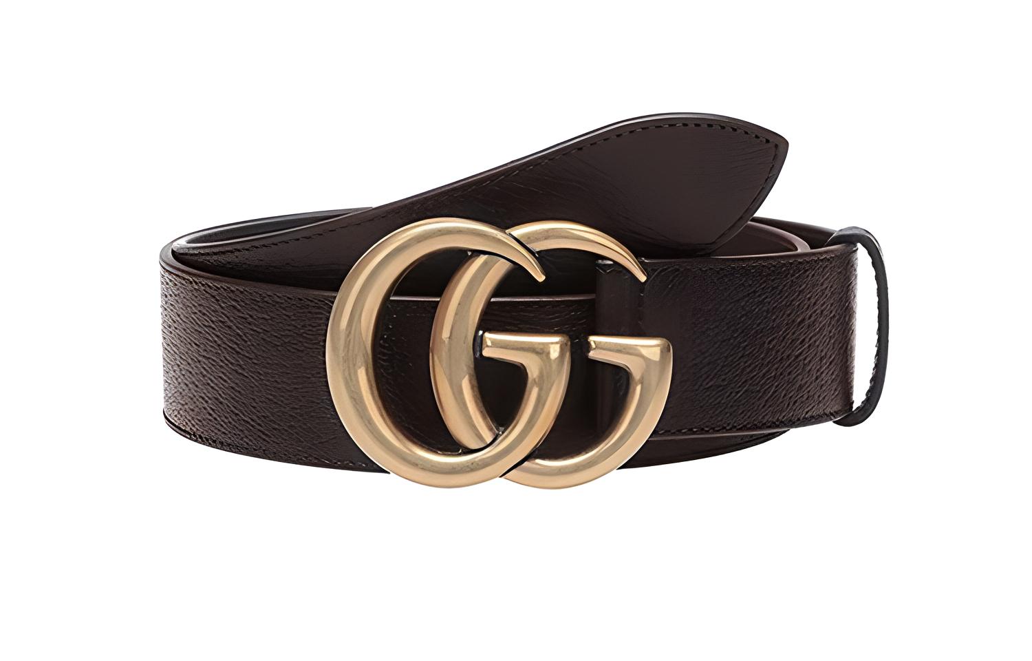 GUCCI Double G Leather Belt Gold, 4cm Wide 406831-DJ20T-2145