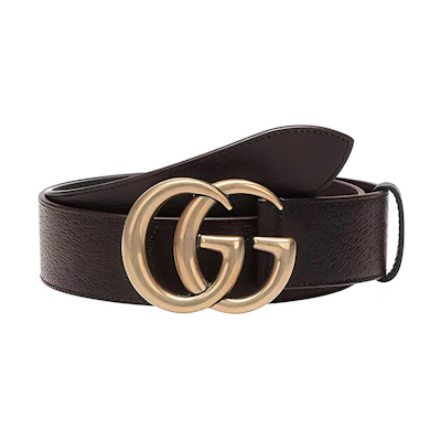 GUCCI Double G Leather Belt Gold, 4cm Wide 406831-DJ20T-2145