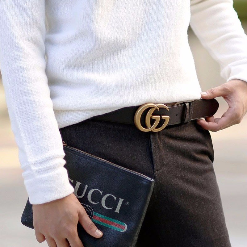 GUCCI Double G Leather Belt Gold, 4cm Wide 406831-DJ20T-2145 圖 5