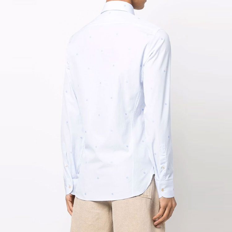 Purchase GUCCI 双G标志长袖防晒衬衫 蓝色 673494-ZAHJO-4421