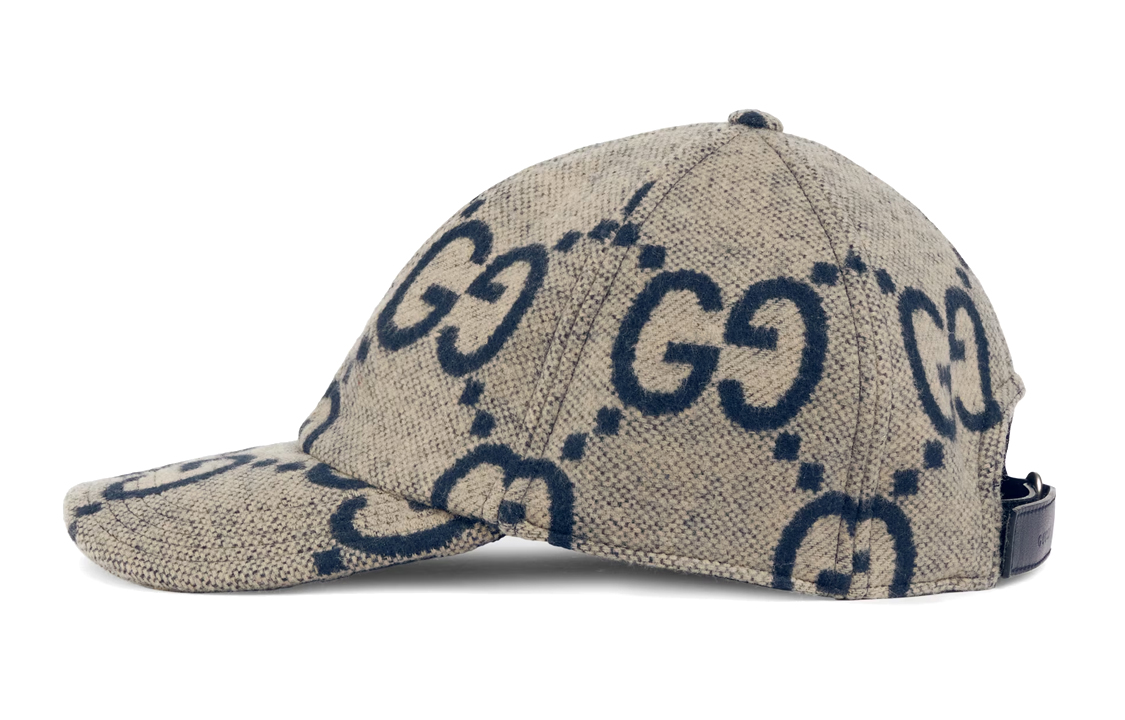 GUCCI Double G Logo Wool Cap Light Gray  Beret Style Hat. 7712134HA7B9268 圖 3