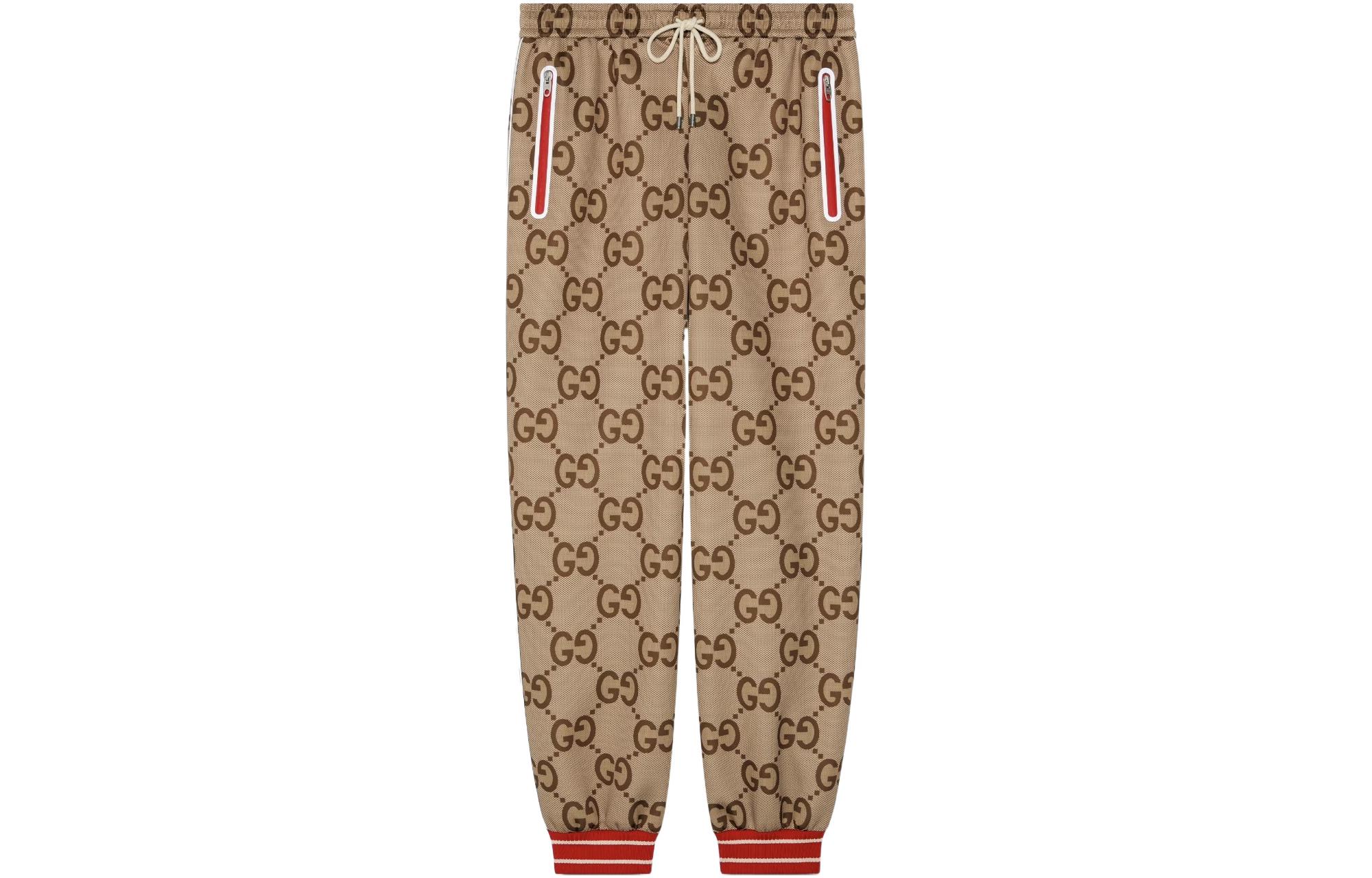 Order GUCCI 雙G提花運動長褲 棕色 長褲 676473-XJDXI-2270