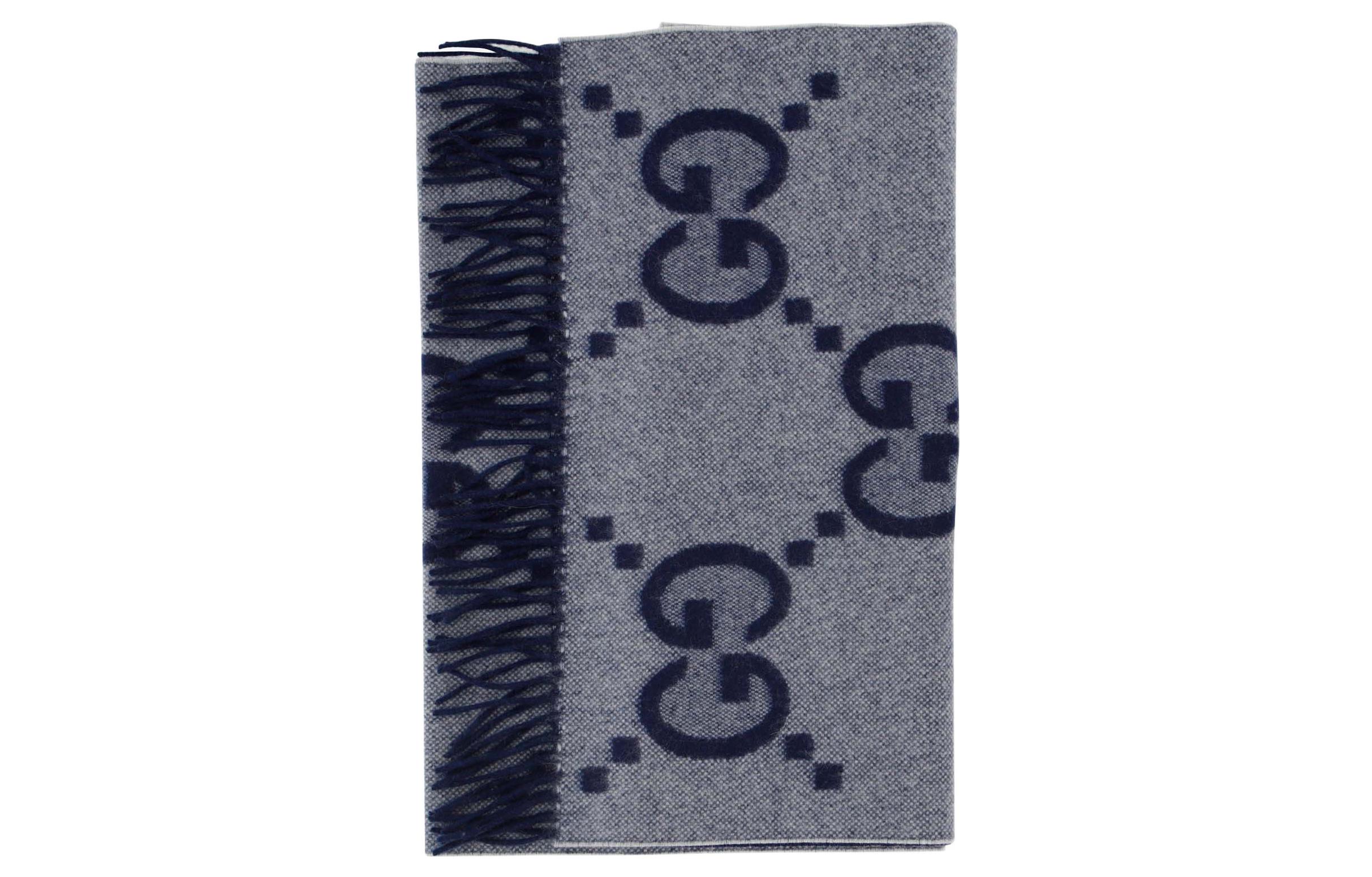 GUCCI Double G Monogram Knit Scarf Comfortable & Stylish for Men. 6742754GABX4178