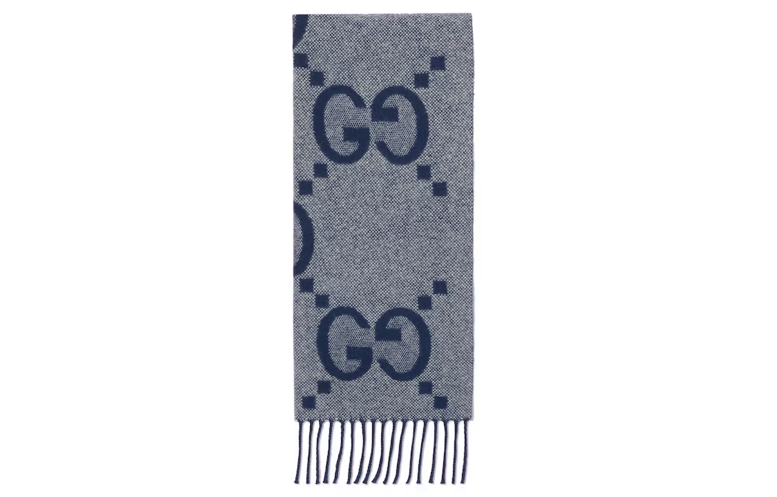 GUCCI Double G Monogram Knit Scarf Comfortable & Stylish for Men. 6742754GABX4178 圖 4