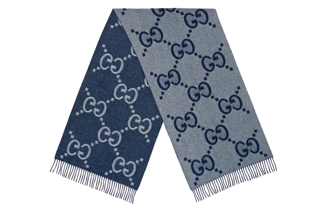 GUCCI Double G Monogram Knit Scarf Comfortable & Stylish for Men. 6742754GABX4178 圖 5