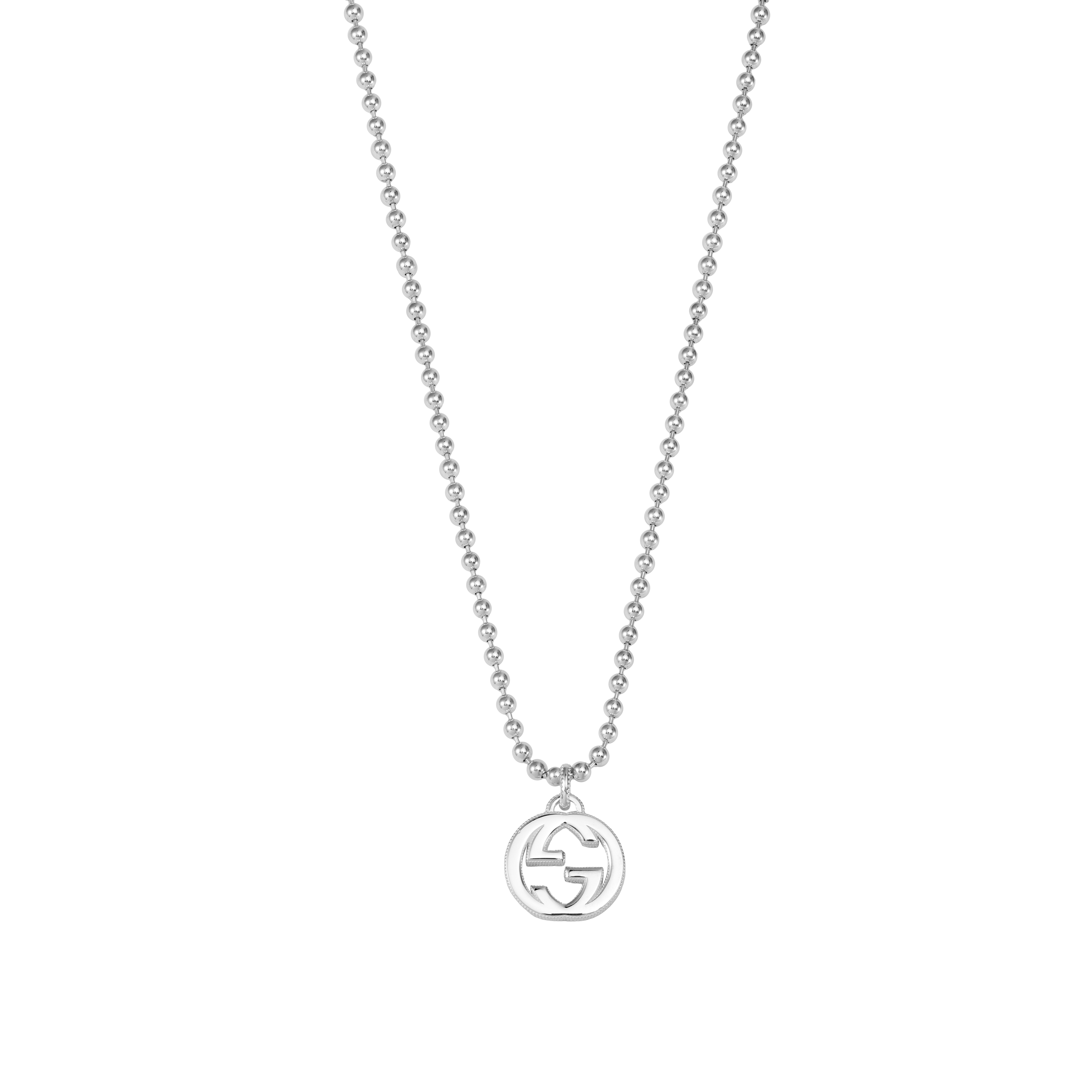 GUCCI Double G Necklace Series 925 Silver Unisex Couple Necklace Silver 479217-J8400-8106 圖 2
