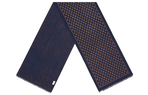 GUCCI Double G Pattern Knit Scarf Unisex Couple Navy Blue 479763-3G187-4175 圖 3