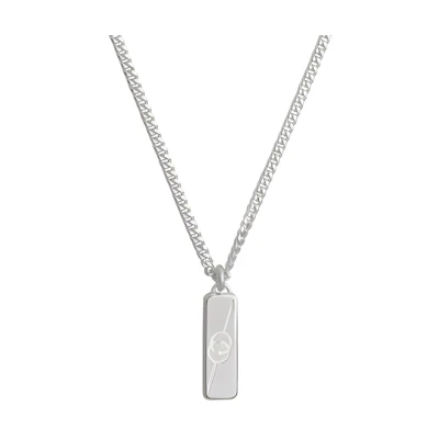 GUCCI Double G Pattern Silver Necklace Unisex Couple Design - Silver. YBB774055001