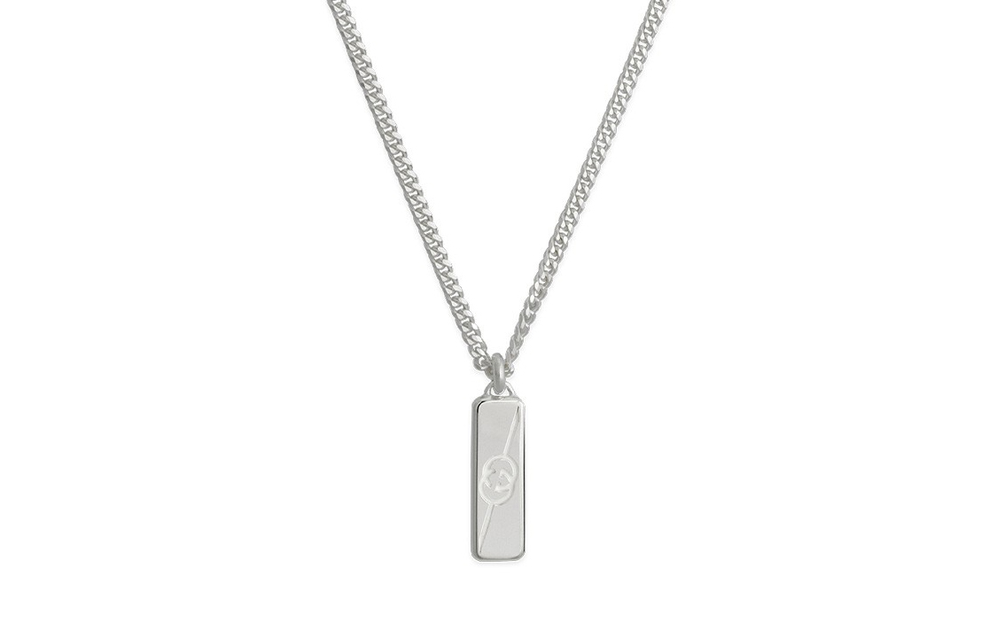 GUCCI Double G Pattern Silver Necklace Unisex Couple Design - Silver. YBB774055001 圖 2