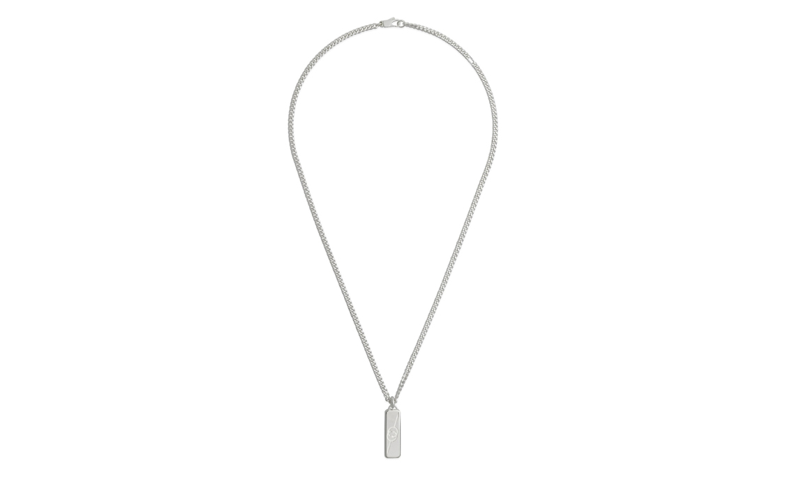 GUCCI Double G Pattern Silver Necklace Unisex Couple Design - Silver. YBB774055001 圖 3