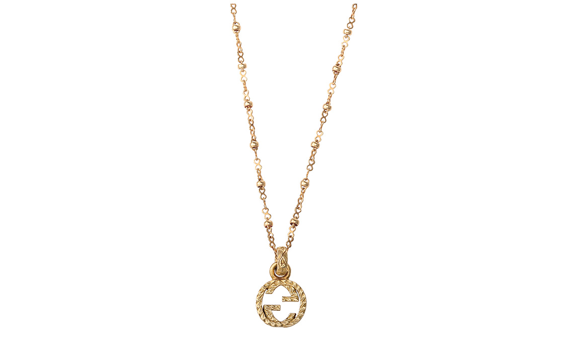 GUCCI Double G Pendant 18k Gold Necklace Unisex YBB603619001