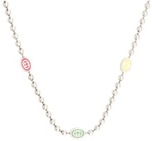 GUCCI Double G Pendant 925 Silver Necklace Unisex Couple Design - Silver. 753448-J8410-8519 GUCCI Double G Pendant 925 Silver Necklace Unisex Couple Design - Silver. 753448-J8410-8519