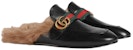 Selipar Bulu Gucci Double G Hitam 469950-D3VU0-1065