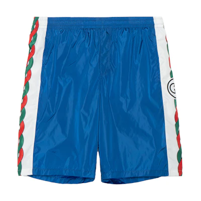 Gucci Double G Print Elastic Waist Shorts for Men - Blue 692722-XHAE1-4532