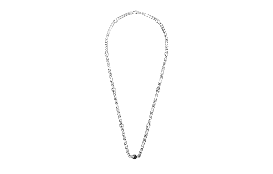 GUCCI Double G Series Interlocking G 925 Silver Necklace Unisex 678661-J8410-8191 圖 2
