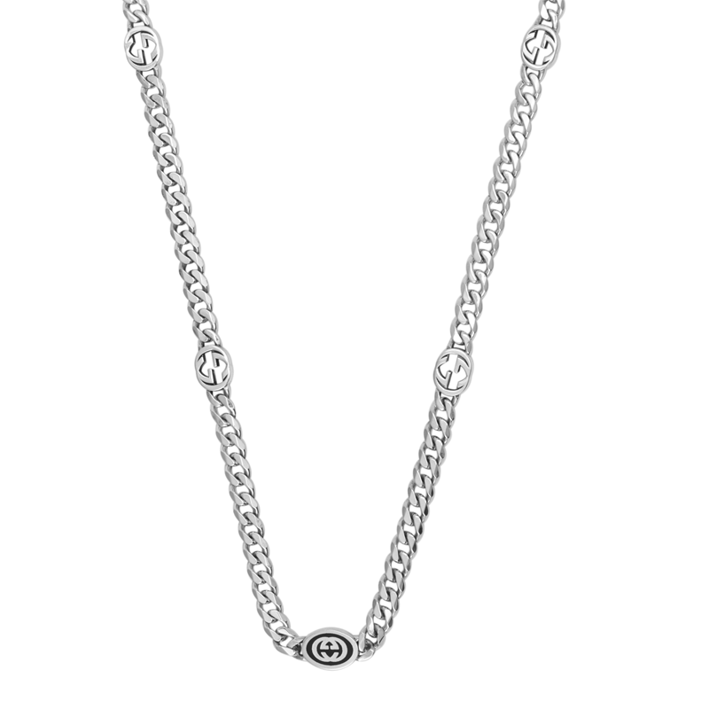 GUCCI Double G Series Interlocking G 925 Silver Necklace Unisex 678661-J8410-8191 圖 3