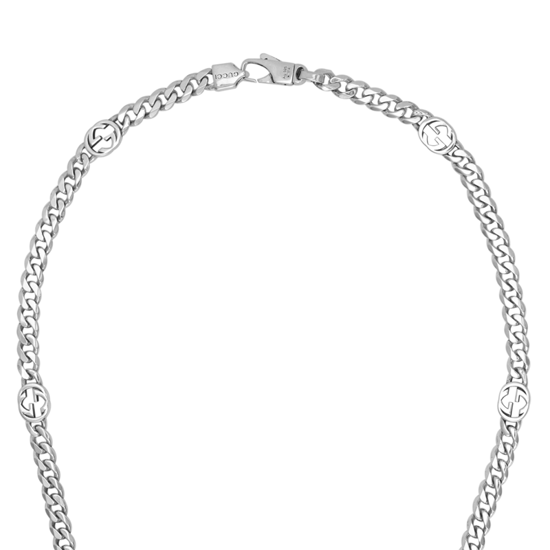 GUCCI Double G Series Interlocking G 925 Silver Necklace Unisex 678661-J8410-8191 圖 4