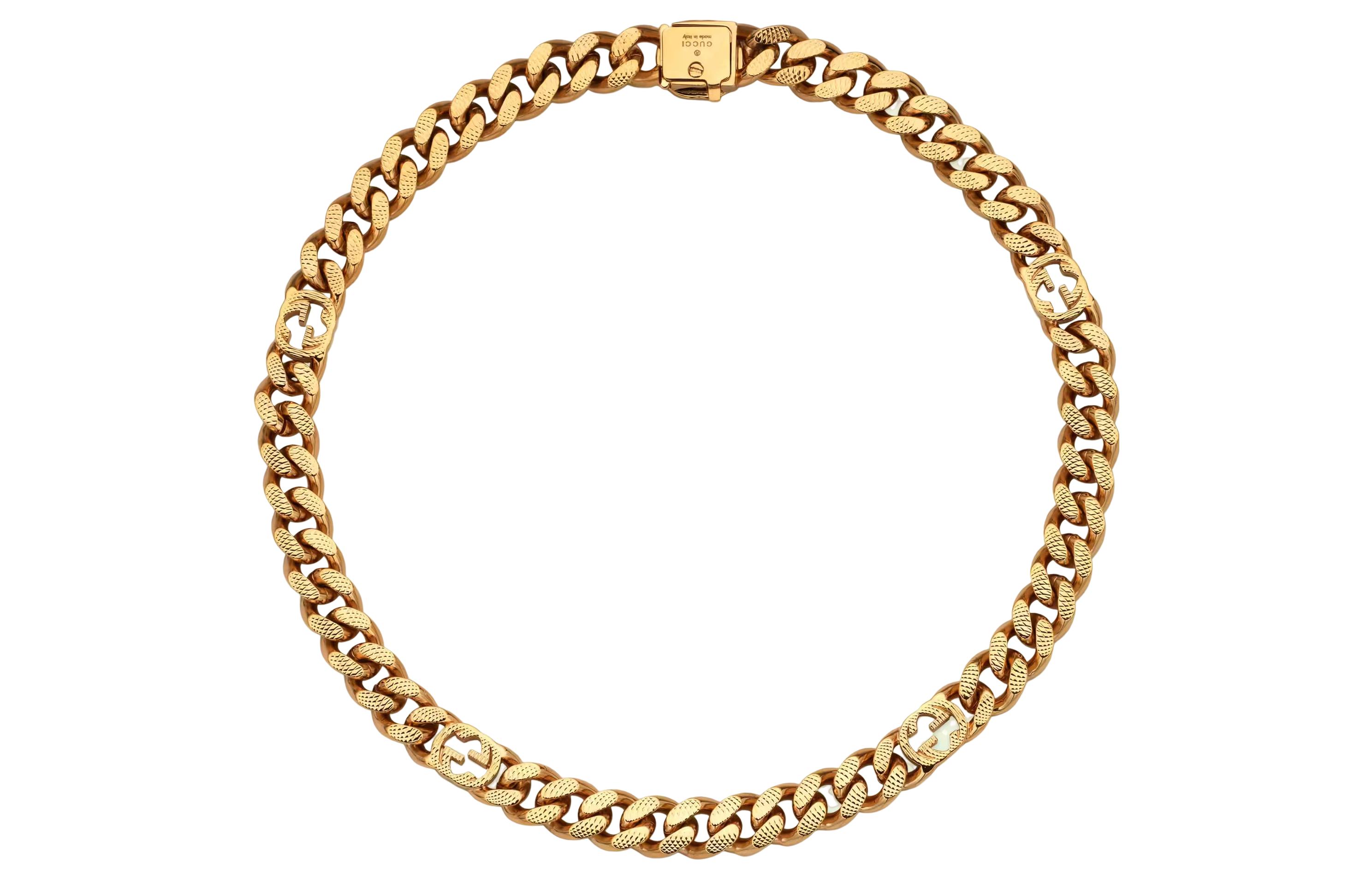 Lookbook GUCCI Double G系列雙G金項鍊 情侶男女款 700065I46008005