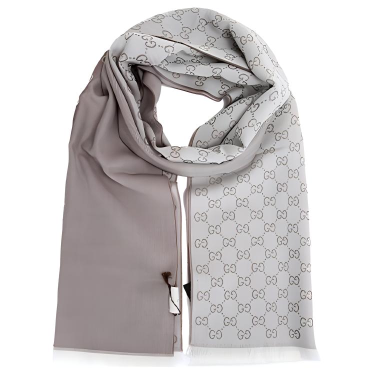 GUCCI Double G Series Reversible Fringe Wool Scarf Couples Unisex 344994-4G200-9279