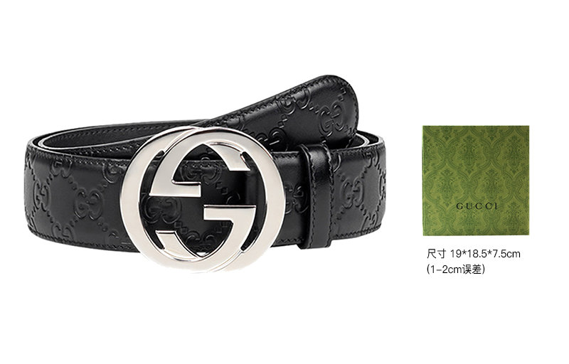 Order GUCCI Double G Signature Leather Belt Black 4cm with Gift Box Christmas Edition 411924-CWC1N-1000