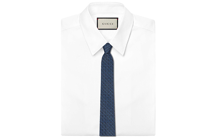 GUCCI Double G Silk Tie Blue with Gift Box. 643969-4E002-4369 圖 3