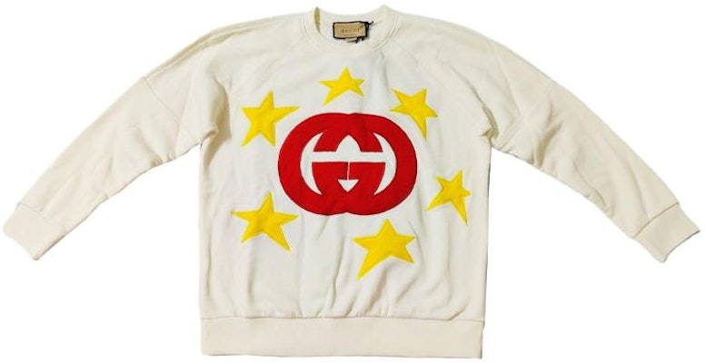 구찌 더블 G 스타 프린트 크루넥 스웨트셔츠 유니섹스 오프화이트 653241-XJDOE-9088 Buy 구찌 더블 G 스타 프린트 크루넥 스웨트셔츠 유니섹스 오프화이트 653241-XJDOE-9088