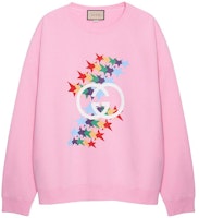 Gucci Double G Star Print Pink Crewneck Sweatshirt for Men 626990-XJDNK-5904 Gucci Double G Star Print Pink Crewneck Sweatshirt for Men 626990-XJDNK-5904