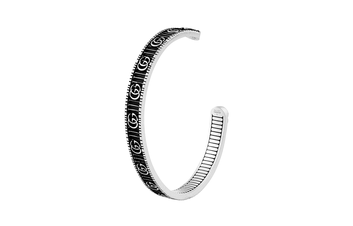 Order GUCCI 男士雙G純銀925手鐲 銀色 551903-J8400-0811