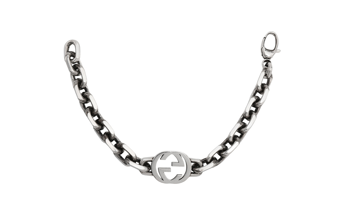 Lookbook GUCCI 双G复古925银古巴手链 银色 627068-J8400-0728