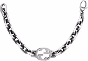 Lookbook GUCCI Gelang Cuban Double G Vintage Perak 925 Silver Aged. 627068-J8400-0728