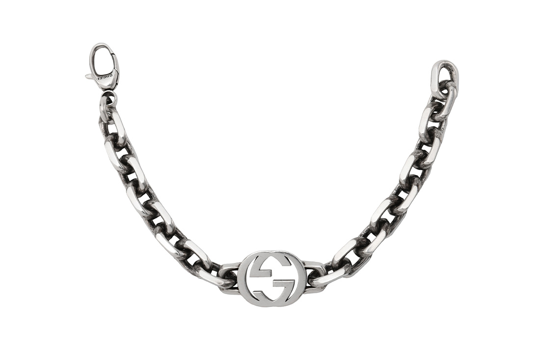 Shop GUCCI 双G复古925银古巴手链 银色 627068-J8400-0728