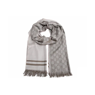 GUCCI Double G Wool Tassel Scarf Unisex Couples Design 544619-4G200-9764