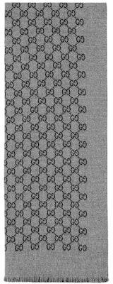 Gucci Double Jacquard GG Wool Scarf Dark Grey/Black Buy Gucci Double Jacquard GG Wool Scarf Dark Grey/Black