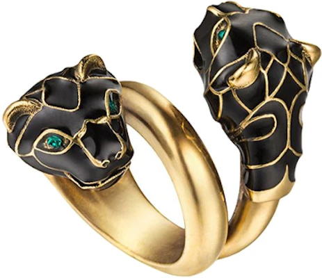 GUCCI 双虎头珐琅戒指 黑色 情侣款男女通用款式。 402269I16358467 Buy GUCCI 双虎头珐琅戒指 黑色 情侣款男女通用款式。 402269I16358467