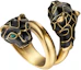 Buy GUCCI 双虎头珐琅戒指 黑色 情侣款男女通用款式。 402269I16358467