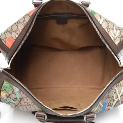 古驰中号枫褐色Tian印花GG Supreme帆布手提袋 Lookbook 古驰中号枫褐色Tian印花GG Supreme帆布手提袋