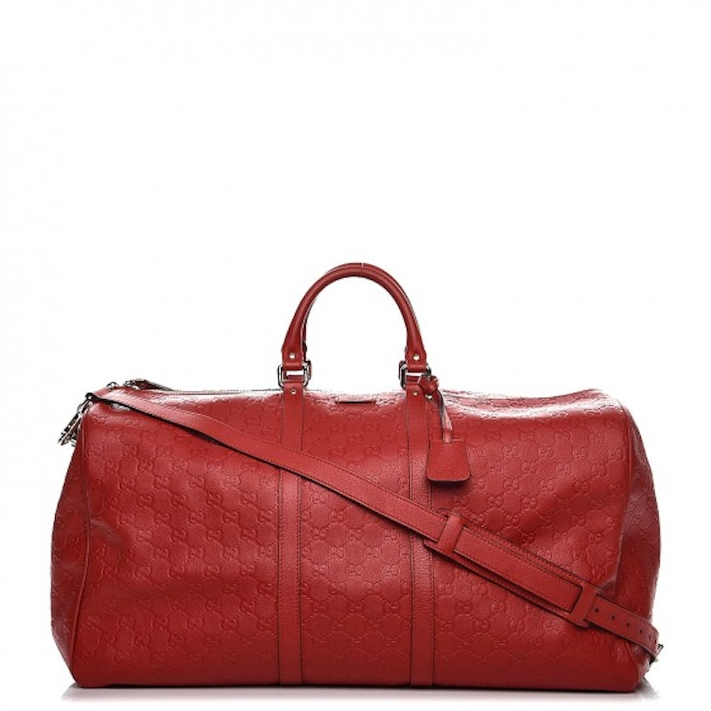 Gucci Duffle Top Handle Guccissima Large Red