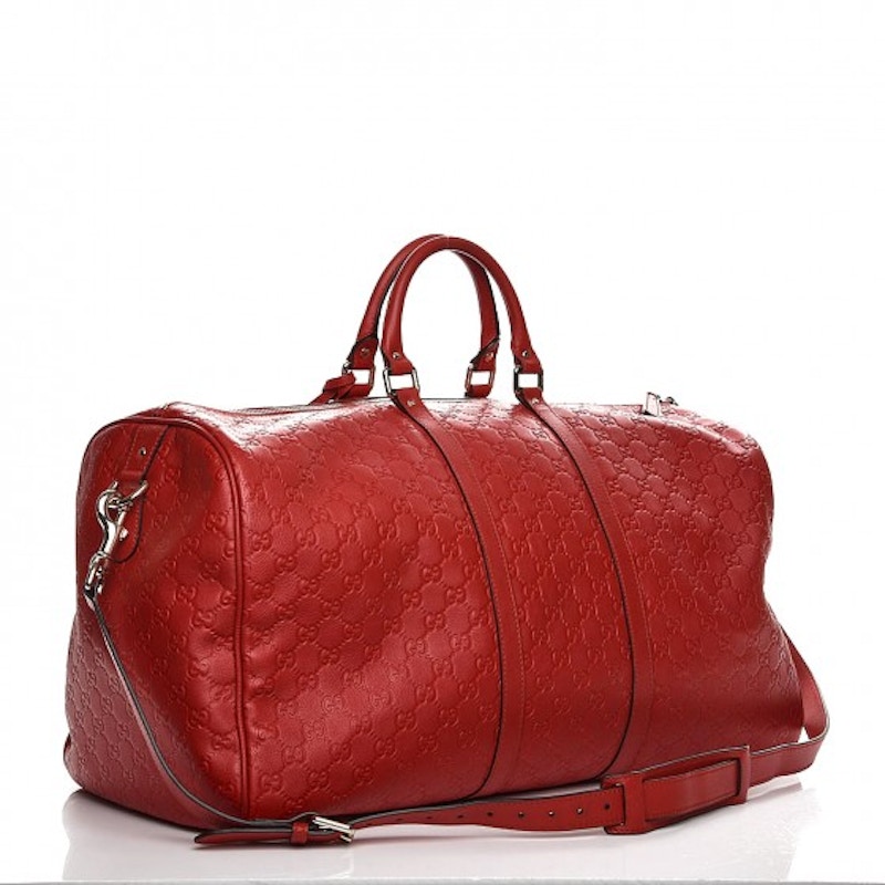 Gucci Duffle Top Handle Guccissima Large Red 圖 2
