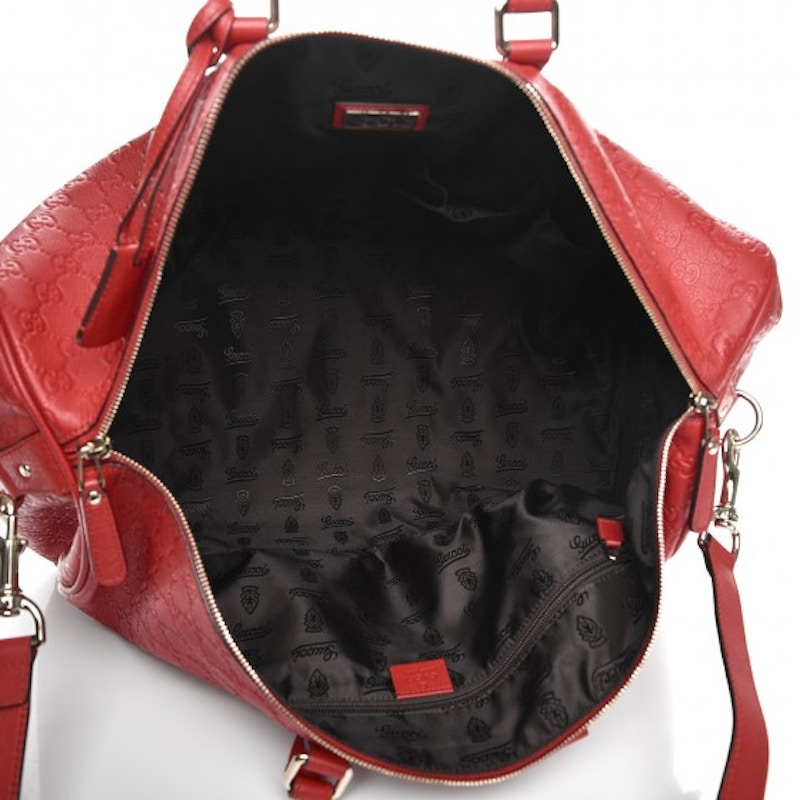 Gucci Duffle Top Handle Guccissima Large Red 圖 3