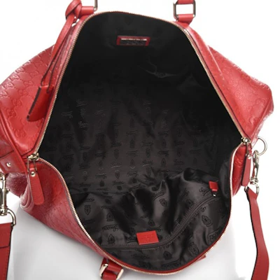 古驰Guccissima大号红色手提包旅行袋 Lookbook 古驰Guccissima大号红色手提包旅行袋